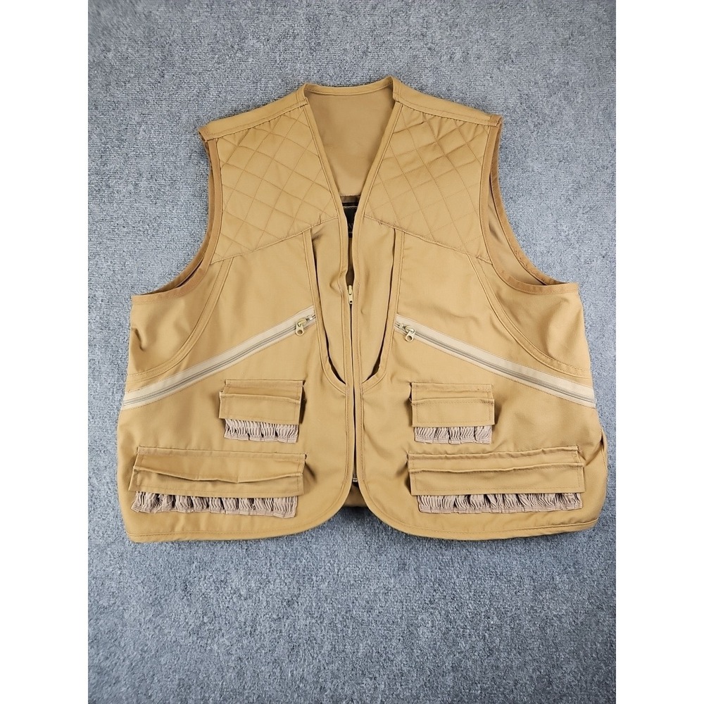Vintage Canvasback Hunting Vest Mens Large Tan Canvas Upland Bird Hunting 1481